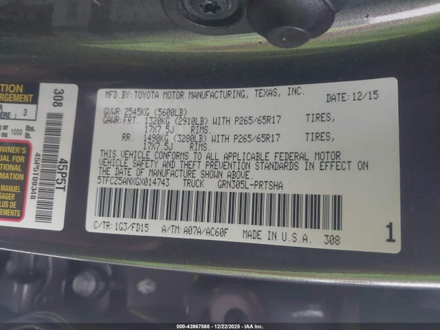 5TFCZ5ANXGX014743 Toyota Tacoma Trd Sport
