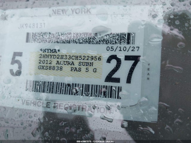 Aukcja sprzedaży 2012 Acura Mdx Technology Package, vin: 2HNYD2H33CH522956, numer aukcji: 43967575