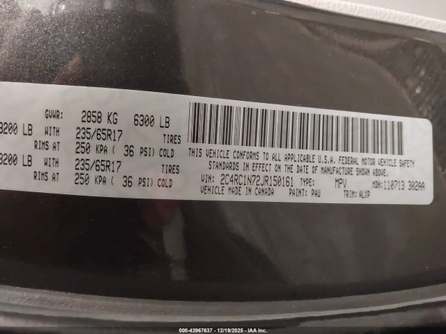 Chrysler Pacifica Hybrid Limited 2018 2C4RC1N72JR150161 Image 9