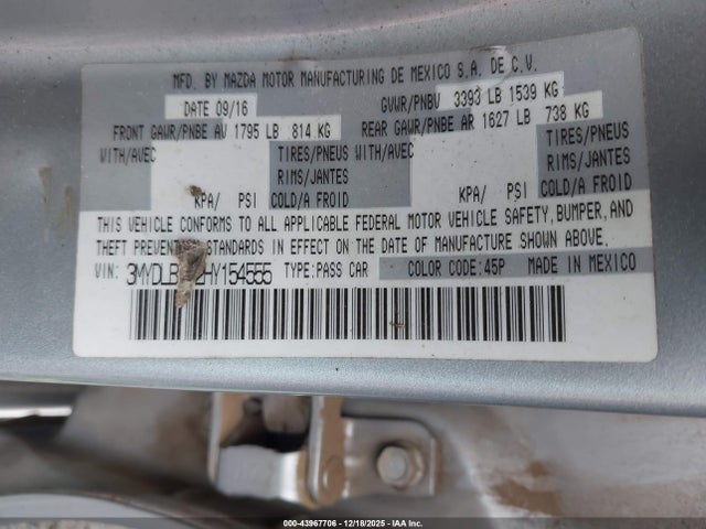 3MYDLBYV2HY154555 Toyota YARIS IA