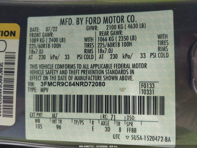 2022 FORD BRONCO SPORT 3FMCR9C64NRD72080 Photo 8