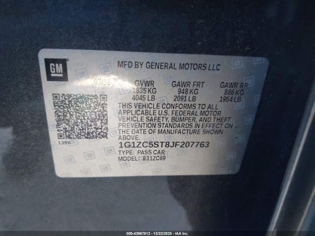 2018 CHEVROLET MALIBU 1G1ZC5ST8JF207763 Photo 8