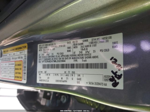 2021 FORD RANGER 1FTER4EH7MLD23564 Photo 8