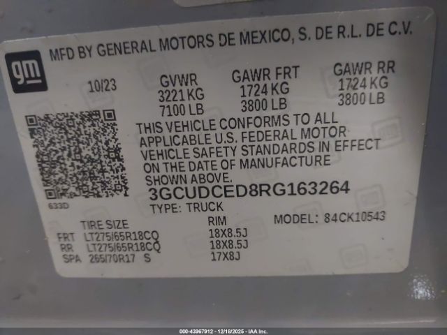 2024 CHEVROLET SILVERADO 1500 3GCUDCED8RG163264 Photo 8