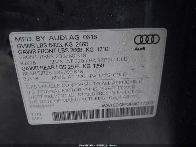 2017 AUDI Q5 WA1C2AFP3HA017263 Photo 8