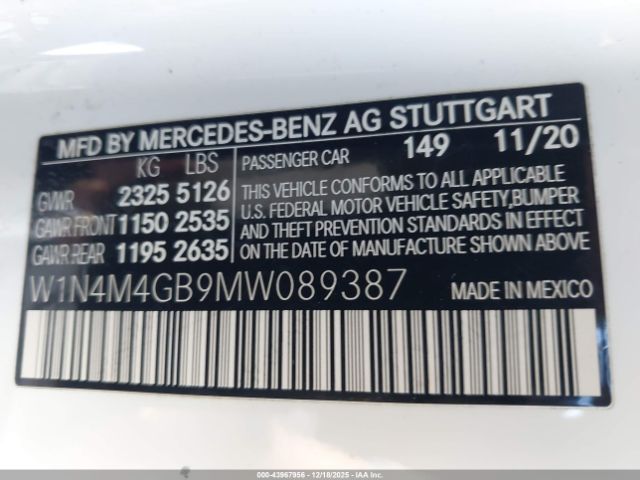 2021 MERCEDES-BENZ GLB 250 W1N4M4GB9MW089387 Photo 8