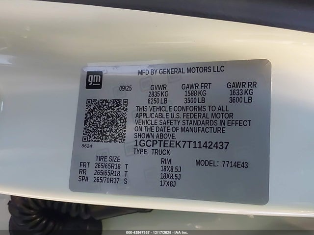 1GCPTEEK7T1142437 Chevrolet Colorado Trail Boss