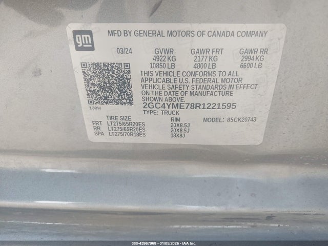 2GC4YME78R1221595 Chevrolet SILVERADO 2500HD