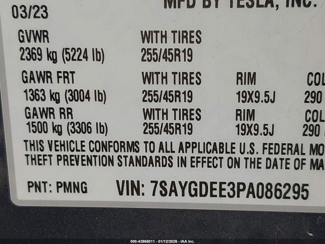 2023 TESLA MODEL Y 7SAYGDEE3PA086295 Photo 8