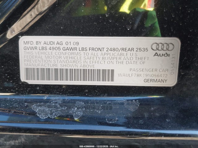 2009 AUDI A4 WAULF78K19N056472 Photo 8
