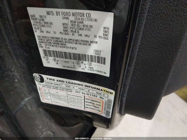 2013 FORD F-150 1FTFW1ETXDFD17272 Photo 8