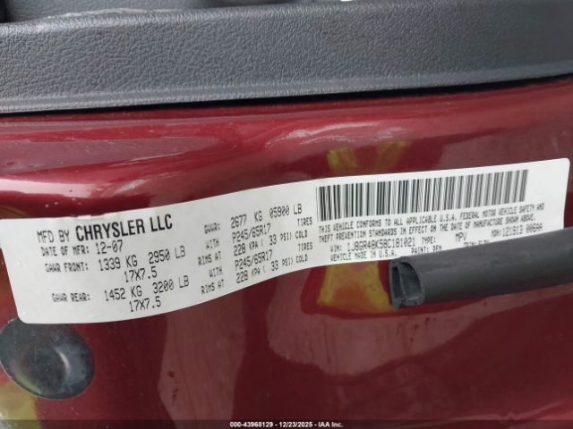 2008 JEEP GRAND CHEROKEE 1J8GR48K58C181021 Photo 8