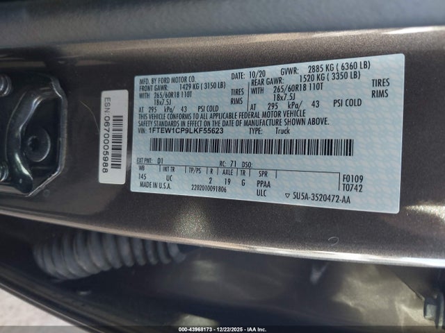 Ford F-150 Xlt 2020 1FTEW1CP9LKF55623 Image 9