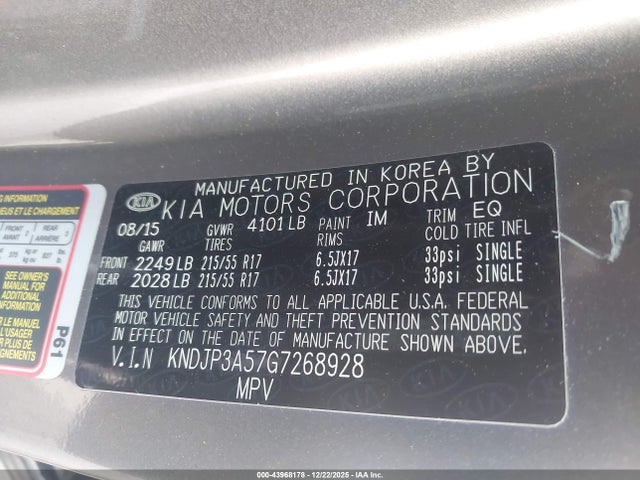 KIA SOUL + 2016 KNDJP3A57G7268928 Image 9
