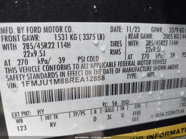 1FMJU1M88REA12858 Ford Expedition Platinum