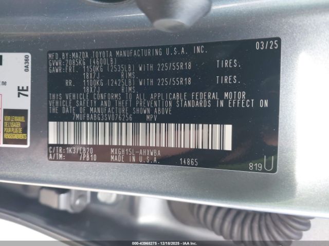 2025 TOYOTA COROLLA CROSS HYBRID 7MUFBABG3SV076256 Photo 8