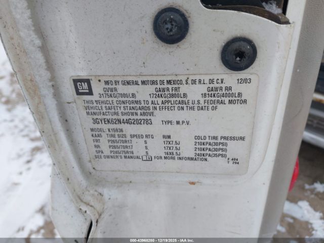 2004 CADILLAC ESCALADE EXT 3GYEK62N44G202783 Photo 8