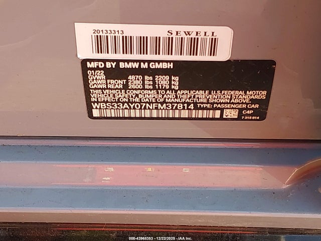 2022 BMW M3 WBS33AY07NFM37814 Photo 8