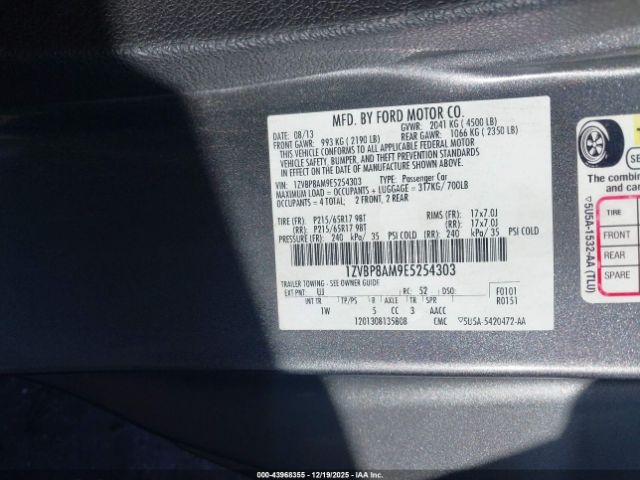 2014 FORD MUSTANG 1ZVBP8AM9E5254303 Photo 8