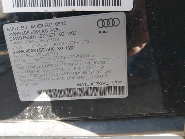 2013 AUDI Q5 WA1LFAFPXDA019722 Photo 8