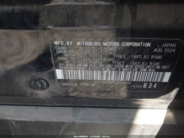 2024 MITSUBISHI OUTLANDER JA4J3UA8XRZ086699 Photo 8