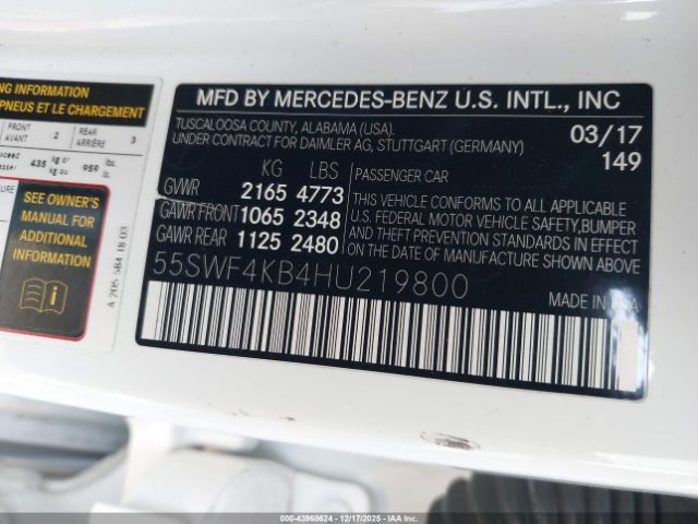 2017 MERCEDES-BENZ C 300 55SWF4KB4HU219800 Photo 8