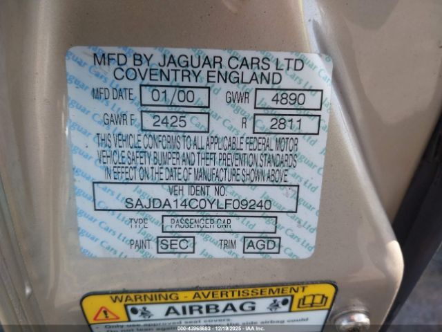 2000 JAGUAR XJ8 SAJDA14C0YLF09240 Photo 8