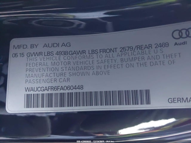 Audi S5 3.0t Premium Plus 2015 WAUCGAFR6FA060448 Image 9