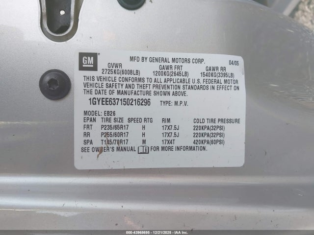 2005 CADILLAC SRX 1GYEE637150216296 Photo 8