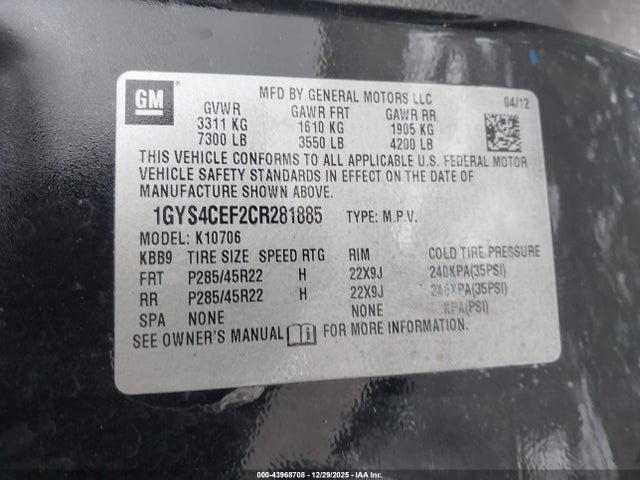 2012 CADILLAC ESCALADE 1GYS4CEF2CR281885 Photo 8