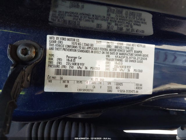 Ford FOCUS ST 2016 1FADP3L97GL212935 Image 9