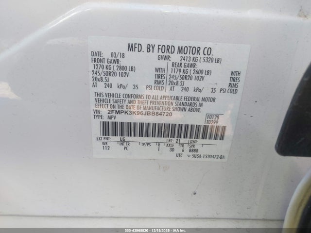 2018 FORD EDGE 2FMPK3K96JBB84720 Photo 8