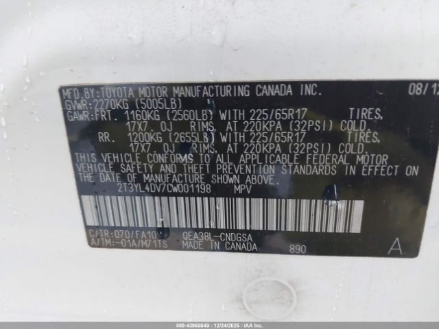 2012 TOYOTA RAV4 EV 2T3YL4DV7CW001198 Photo 8