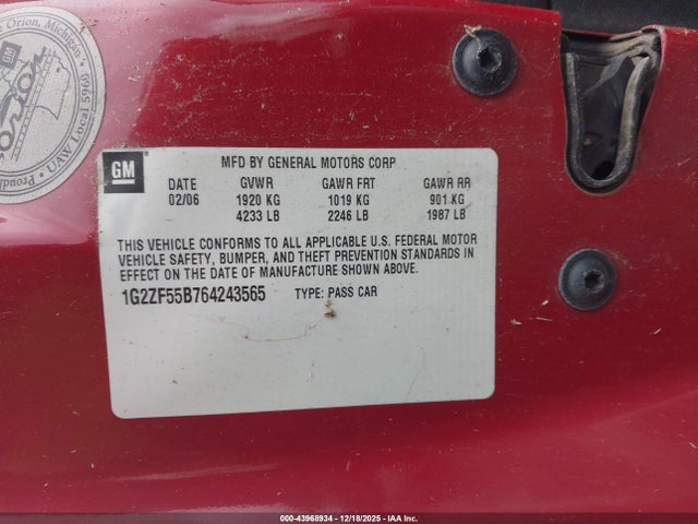 2006 PONTIAC G6 1G2ZF55B764243565 Photo 8