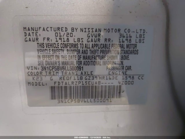 Nissan Kicks S Xtronic Cvt 2020 3N1CP5BV6LL500091 Image 9