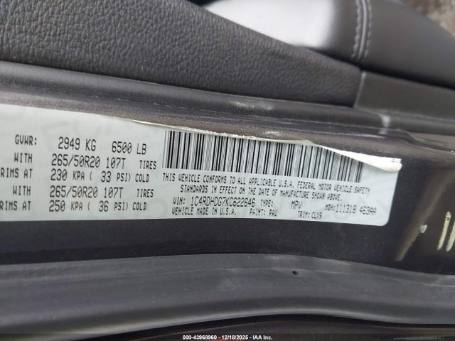 2019 DODGE DURANGO 1C4RDHDG7KC622646 Photo 8