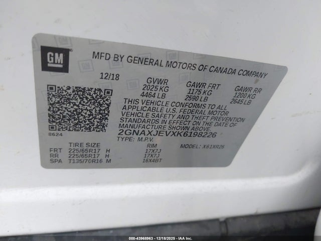 Chevrolet EQUINOX LT 2019 2GNAXJEVXK6198226 Image 9