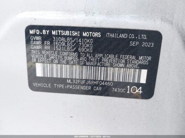 2024 MITSUBISHI MIRAGE G4 ML32FUFJ6RHF04460 Photo 8