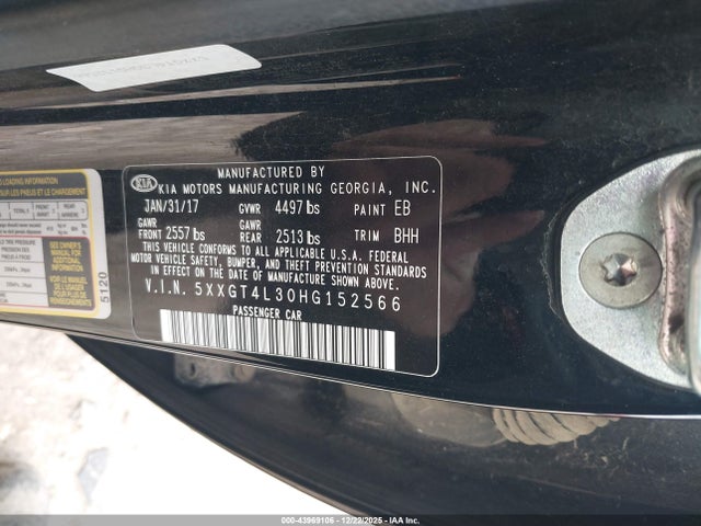 5XXGT4L30HG152566 KIA Optima Lx