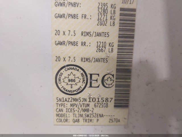 2018 NISSAN MURANO 5N1AZ2MH5JN101587 Photo 8