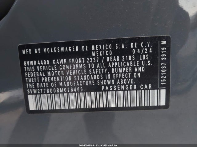 3VW2T7BU0RM076463 Volkswagen Jetta Gli 2.0t Autobahn