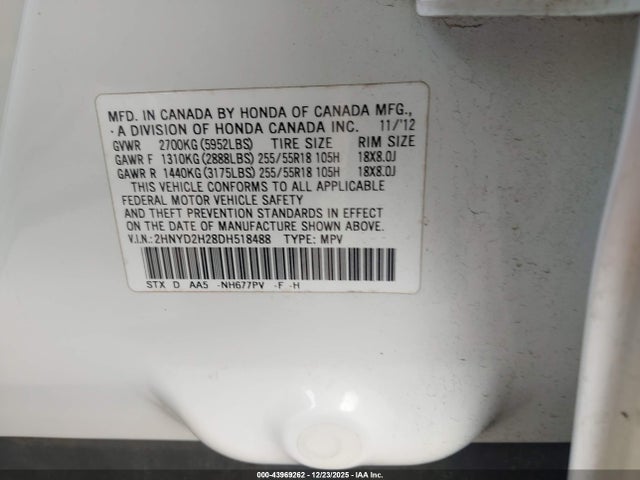 2013 ACURA MDX 2HNYD2H28DH518488 Photo 8