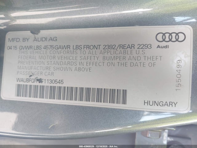 2015 AUDI A3 WAUBFGFF5F1130545 Photo 8