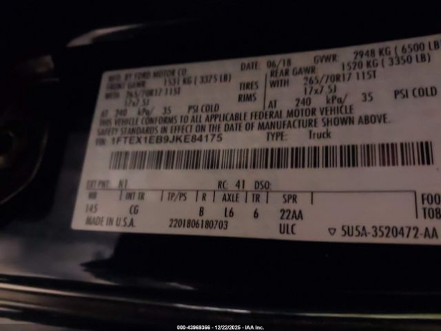 2018 FORD F-150 1FTEX1EB9JKE84175 Photo 8