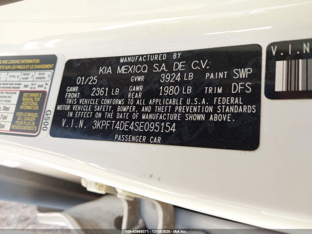 KIA K4 Lxs 2025 3KPFT4DE4SE095154 Image 9