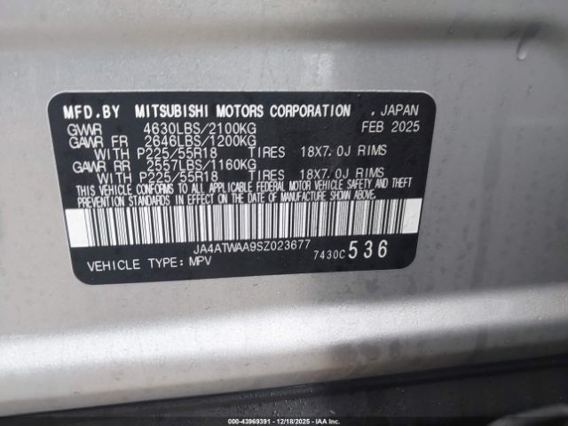 2025 MITSUBISHI ECLIPSE CROSS JA4ATWAA9SZ023677 Photo 8