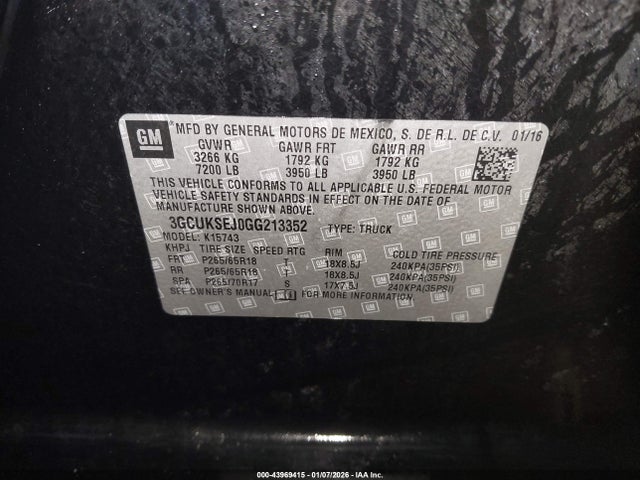 3GCUKSEJ0GG213352 Chevrolet Silverado 1500 2lz