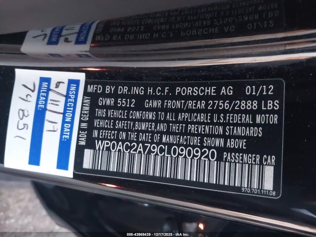 2012 PORSCHE PANAMERA WP0AC2A79CL090920 Photo 8