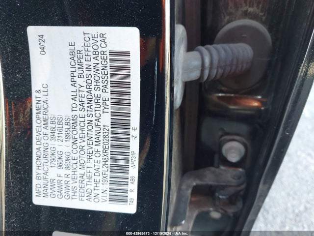 19XFL2H8XRE028321 Honda Civic Sport