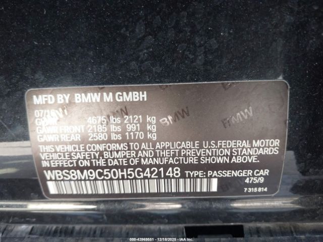 2017 BMW M3 WBS8M9C50H5G42148 Photo 8